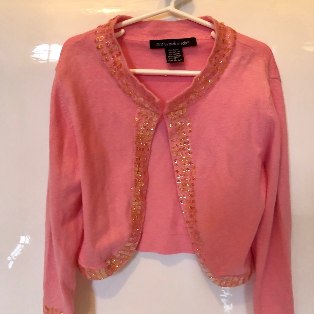 Pink Sweater with Pink Sequence by 52 Weekends Sm